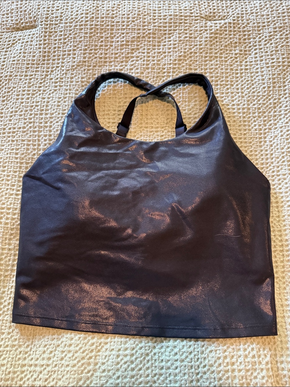 Shimmery Black Sports Bra